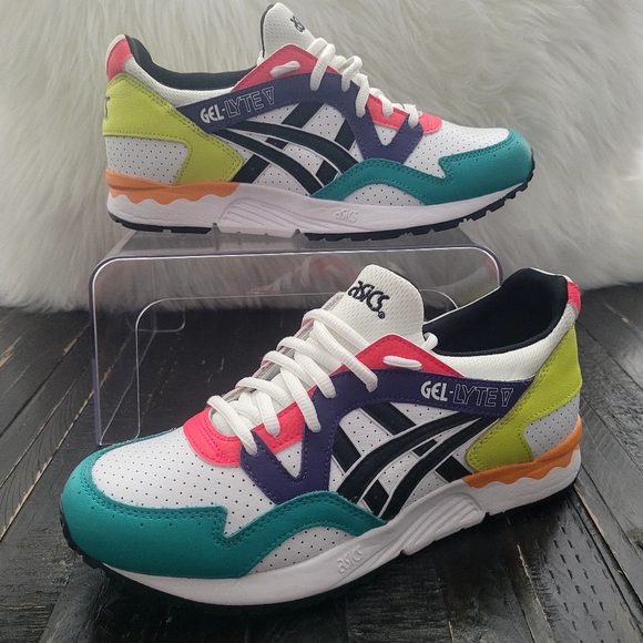 NEW ASICS Gel-Lyte V White Multi-Color Mens Size 6.5